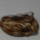 SOFEIYAN 13" Ponytail Extension Long Curly Ponytail Clip in Claw Hair Extension Natural Looking Synthetic Hairpiece for Women, Golden Brown to Ash Brown