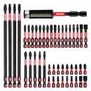 GEINXURN Impact Tough Magnetic Mixed 40Pack Insert Driver Bits, S2 Alloy Steel Screwdriver Power Bits Set with 1Pcs Impact Magnetic Bit Holder