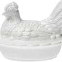 Mosser Glass Hen Candy Dish, Vintage Style Covered Candy Bowl with Lid, 6 Inch, White Milk Glass