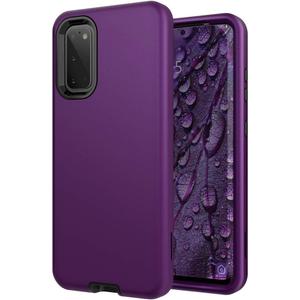 WeLoveCase Galaxy S20 Case, S20 5G Cover 3 in 1 Full Body Heavy Duty Protection Hybrid Shockproof TPU Bumper Three Layer Protective Case for Samsung Galaxy S20 5G 6.2 Dark Purple