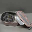 LAVAED Heated Lunch Box Electric for Adults Women - Portable Food Warmer 80W Fast Heating 1.5L Lonchera Electrica With All Accessories for Car/Truck/Office 12/24/110V, Leakproof, BPA Free, Pink