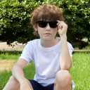 Kids Polarized Sunglasses Age 3-12 Toddler Shades for Boys Girls,Durable Sun Glasses with UV Protection (3pack-black+black/Blue+white/Blue)