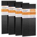 INCLY 4 Pack Peg Board, 12"x24" Upgrade Thicker Heavy Duty Metal Pegboard Panels, Black Pegboard Wall Organizer, Peg Board Panels for Walls Home, Garage Tools Storage, Shed, Craft Room, Kitchen