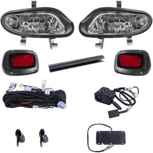 EZGO TXT FREEDOM 2014+ LED Street Legal Light Kit 48V, LED headlight, taillight, Upgraded wiring harness, Deluxe turn signal switch,Horn, Steering wheel cover