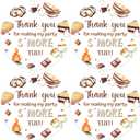 Serencatcher S'More Theme Thank You Stickers - 10 Sheets with 8 Thank You for Making My Party Smore Fun Labels for SMore Themed Birthday, Baby Shower & Party Favors