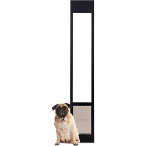 PetSafe 1-Piece Sliding Glass Pet Door for Dogs & Cats - Adjustable Height up to 80 11/16"- Medium, Black, No-Cut DIY Install, Aluminum Patio Panel Insert, Great for Renters or Seasonal Installation