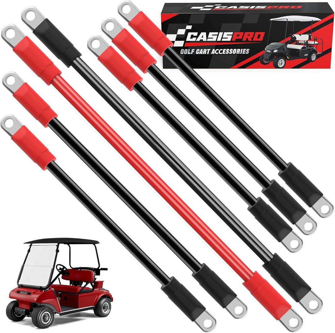 7 PCS Golf Cart Heavy Duty Battery Cables for Club Car DS 1994-UP, 36&48 Volt 4 Gauge AWG Club Car Battery Cable Set, Golf Cart Pure Copper Wiring Kit