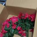 Artificial Fake Hanging Flowers Plants Basket for Outdoors Spring Summer Decoration, Faux Silk Bougainvillea Flowers in Planter UV Resistant Realistic for Outside Porch Patio Garden Yard Home, Hotpink