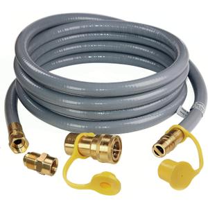 DOZYANT 12 Feet 1/2" ID Natural Gas Hose, Low Pressure LPG Hose with Quick Connect, for Weber, Char-broil, Pizza Oven, Patio Heater and More 12 Foot