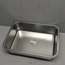 Stainless Steel Cat Litter Box,Metal Kitty Litter Pan,Kitty Shallow Litter Box for Small Animals Cats Kitty,Rabbits Toilet,Easy to Clean,Non Stick (15.7"x 11.8"x 4")