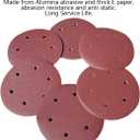 50 PCS 9 Inch 6 Hole 80 Grit Drywall Sanding Discs - 9" Hook & Loop Aluminum Oxide Sander Disc Grinding Abrasive Sandpaper for Powe Drywall Sander Wood Furniture Finishing