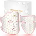 Yahi LED Face Mask Light Therapy, Red Light Therapy for Face, 175 High-Density Light Beads, 7-1 Colors LED Facial Skin Care Mask, White