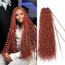 Boho Island Twist Crochet Hair 24 inch Senegalese Twist Crochet Hair with Soft Curly Ends 8 Packs Pre-looped Bohemian Goddess Twist Synthetic Braids Crochet Hair for Black Women (24Inch,#350)