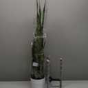 flybold Artificial Fake Snake Plants - Faux Indoor Plant - Modern Decor Artificial House Plants - Large Faux Sansevieria Plant with 28 Tall Leaves - Includes White Pot and Tripod - Green - 36in (36 Inch)