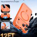 CANSHN Magnetic Compatible with iPhone 17 Pro Case, Upgraded [Full Camera Protection] [Compatible with Magsafe] [Translucent Matte] Shockproof Protective Phone Cover 6.3 Inch - Orange