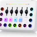 F11 Gaming Audio Mixer, RGB Gamer Set Voice Changer Soundboard, Live Sound Card Audio Inferface for PS5 PC Mobile Streaming Video Content Creation, 3.5mm/XLR Mic Input, 48V Phantom Power, Loopback