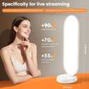Desktop Video Light 3 Color Temperature 3000-6500K Foldable Lamp Ring Light for Photography, Making up, Zoom Computer Meetings, Live Stream, Home Office, Podcast, Gaming, Study