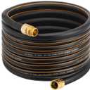Giraffe Hybrid Garden Hose 5/8" x 50ft, Custom Length, NO Kink, Flexible, Leakproof Hose with Male to Female Fittings, 600 Burst PSI (Black and Orange)