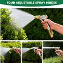 ARXIVE Garden Hose Nozzle Hand Sprayer, Heavy Duty High Pressure 100% Metal with 4 Adjustable Spray Patterns for Watering Lawn, Garden, Car Washing,Pets & Windows