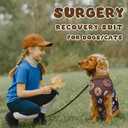 Dog Surgery Suit, Breathable Surgical Recovery Suit for Female Spay Male Neuter, Anti-Licking Surgical Recovery Suit for Abdominal Wounds Skin Disease, Brown, Medium