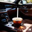 Turbo Bee 100 Pack - 16 OZ Round Bottom Plastic Cups with Lids and Straws, Disposable Clear Iced Coffee Cups with Lids for Cold Drinks and Beverages