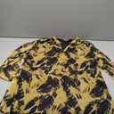 Betu Women's Plus Size Tops 3/4 Ruffle Sleeve Casual Work Mesh Blouses Printed Tunics Shirts (3XL, Dyed Yellow)