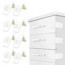 FYY Cabinet Locks for Babies - 8 Pack Child Proof Cabinet Locks Child Safety Locks for Cabinets Baby Proofing Angle Type Drawer Locks Latches with Strong Adhesive for Drawers Doors Cabinets (White x 8pcs)
