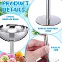Reallnaive 18 Sets Stainless Steel Ice Cream Cups Bulk Silver Dessert Bowls with Forks 6.7 oz Small Metal Footed Cup for Serving Pudding Salad Fruit Sundae Summer Birthday Party Supply