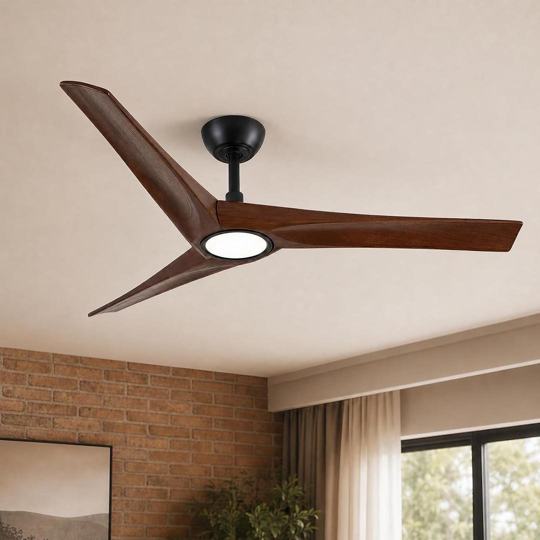 Skylike 52'' Modern Large Ceiling Fan with Light and Remote for Living Room
