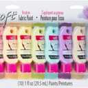 Tulip Soft Fabric Paint, Permanent Fabric Paint for Clothes, Pastel Colors, 10 Pack of 1 fl oz bottles, Matte Finish Stays Flexible after Washing