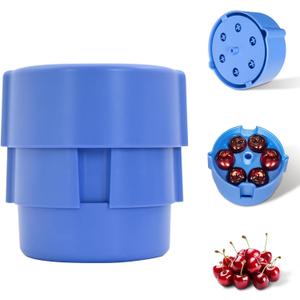 2 x Cherry Pitter Tool - Cherry Seed Remover for Multiple Cherries, Easy Push Press One-Hand Operation, Perfect for Canning, Baking & Jam Making (Blue)