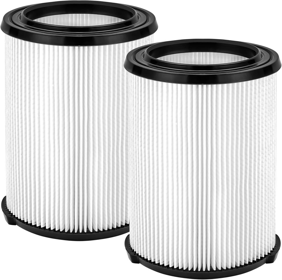 2-Pack VF4000 Filter Compatible with Ridgid Shop Vac,Standard Wet/dry Vac Filter Replacement Compatible with Ridgid 5-20 Gallon and Husky 6-9 Gallon Wet/Dry Vacuums Cleaner