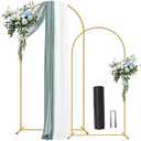 Metal Arch Backdrop Stand 7.2FT+6FT Wedding Arch Backdrop Stand Set of 2 Gold Arch Backdrop Stand for Party Wedding Ceremony Baby Shower Birthday Floral Balloon Decration