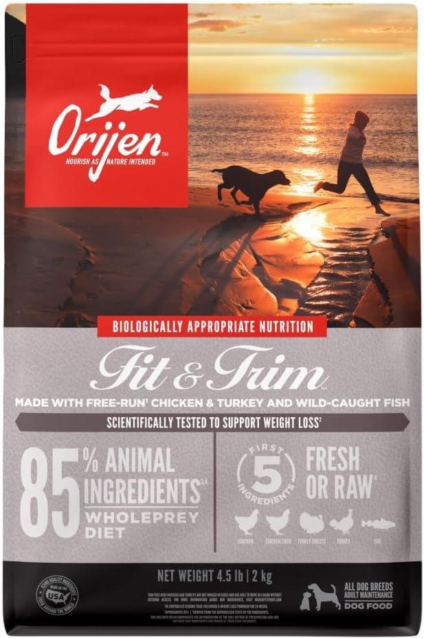 ORIJEN Grain Free High Protein Dry Dog Food Fit & Trim Recipe 4.5lb Bag (4.5 Pound (Pack of 1))