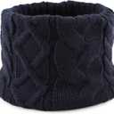 JANGANNSA Winter Kids Scarf Warm Children Neck Warmer Reversible Boys Girls Knitted Scarves (Navy)