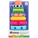 Sassy Stacks of Circles Stacking Ring STEM Learning Toy, Age 6+ Months, Multi, 9 Piece Set