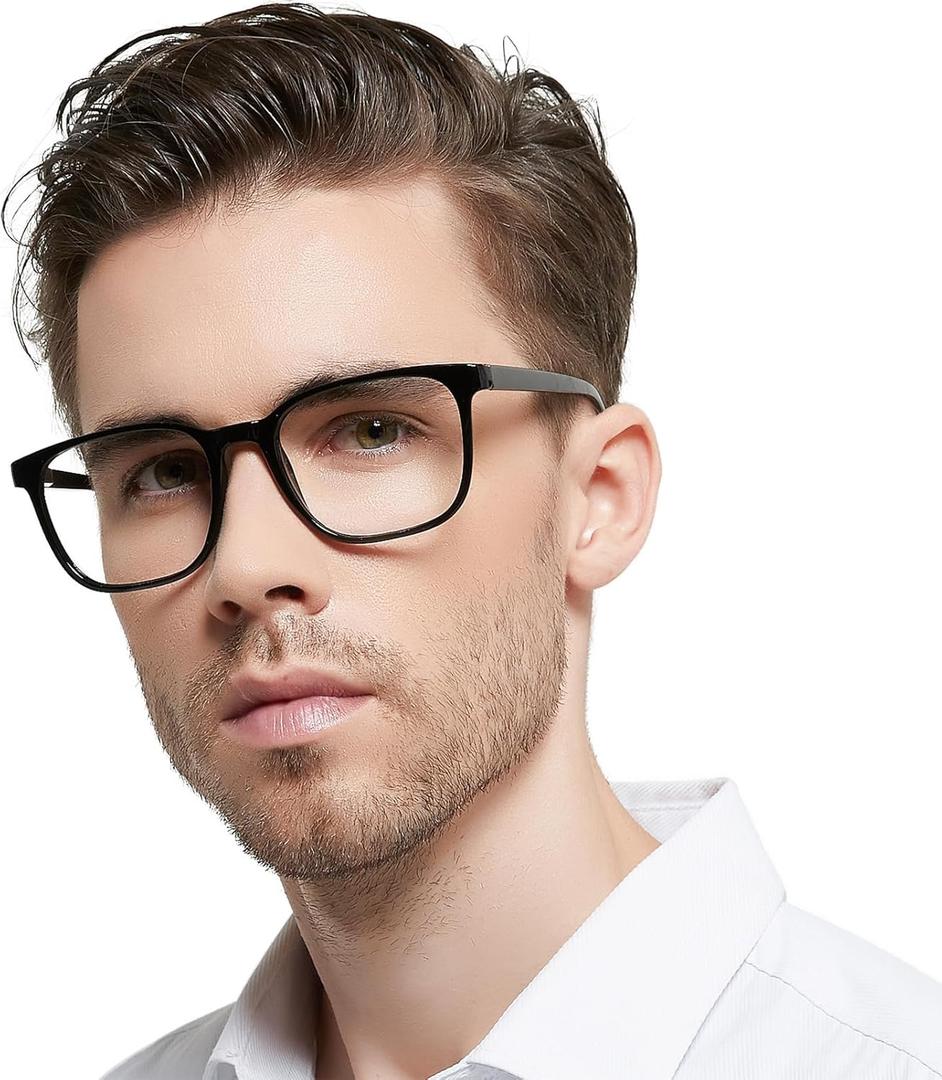 OCCI CHIARI XL Reading Glasses Men Large head Comfortable Readers 1.0 1.25 1.5 1.75 2.0 2.25 2.5 2.75 3.0 3.5 4.0 5.0 6.0(1.0x Black)