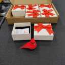 6 Pcs Christmas Memorial Cardinal Gift Set Include 6 Pcs Red Cardinal Bird Statue Figures 6 Pcs Red Feathered Cards 6 Pcs Organza Bags for Christmas Home Garden Decor Sympathy Grief Memorial Gift