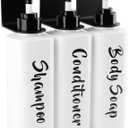 16.9oz Shampoo Dispenser for Shower Wall 3 Chamber, Drill Free Shampoo and Conditioner Dispenser Wall Mounted Shower Soap Dispenser Shampoo Bottles for Home Bathroom Hotel Commercial Use White (White With Shelf)