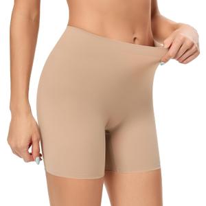 Seamless Slip Shorts for Women Under Dress Shaping Boyshorts Panties Tummy Control Shapewear (Medium, #31 Beige(Slip)