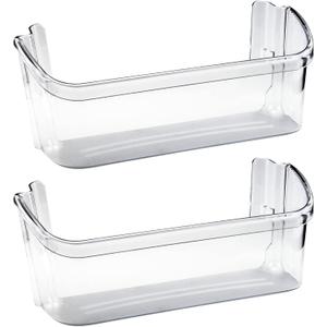 AMI PARTS 240363702 14.3in(L)4.2in(W)5.5in(H) Clear Refrigerator Door Bin Side Shelf for Frigi-daire, Ken-more Refrigerator - Replaces 240363704, 240363705, 240363708, AP2116106, PS430207 (2 Pack)