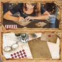 TaoBary 160 Pcs Stationery Paper Set 50 Double Sided Stationery Papers with 50 Matching Envelopes and 60 Round Dot Sticker, 10 Design(Vintage Antique,5.5 x 8.25 Inch)