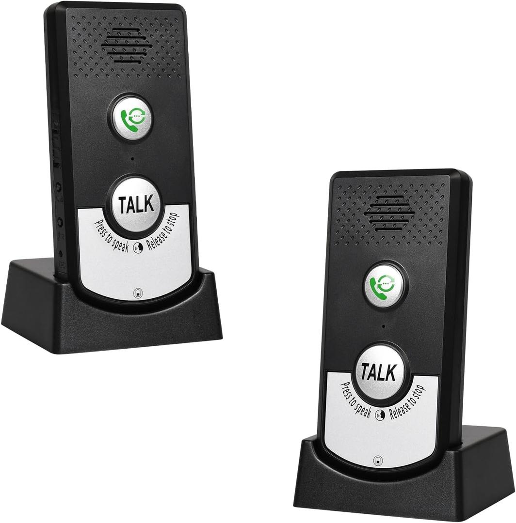 2 Way Wireless Intercom for Home Hospital Hotel,1000m Range Indoor Intercoms Wireless (Black)
