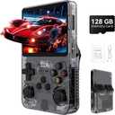 R36s Pro Retro Handheld Game Console, 3.5in IPS , 128GB Preloaded with 40000+Classic Games, Portable Game Console,30 +Game Emulator, Linux System,3500mah Rechargeable Battery (128G Black)