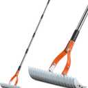 Niovrooro Thatch Rake, 15" Lawn Dethatcher Rakes, Dead Grass Remover, Manual Dethatching Rake with Adjustable Length Handle, Scarifier Rake, Thatching Rakes for Lawns Grass Loosening Soil