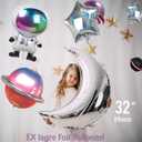 Galaxy Space Balloon Garland Kit 140pcs purple blue black Outer Space Astronaut Moon & Star Diy 4D planet Balloons for girl two the moon birthday decorations Kids Party Supplies