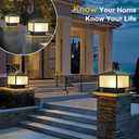SLAWA Outdoor Column Lights with Mount Base, Exterior Patio Pillar Lights Outdoor Fixture with Aluminum Housing, Outdoor Post Lights Fixture with Tempered Glass for Front Yard, Garden Porch