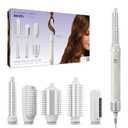 Sharper Image Revel 6-in-1 Airflow Hair Styler – Ionic Multi-Styler with Curling Wand, Detangler, Volumizing & Smoothing Brushes| Air Wrapping Styling Tool| Hot Brush| Straight & Curly Hair Product