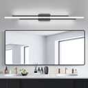 VitaLink 55" Long Black Vanity Light Bathroom Wall Light Fixtures Long Vanity Lights Over Mirror Lighting Lamps Dimmable Bathroom Wall Mount Lighting Over Vanity Mirror