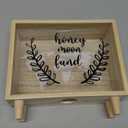 Vesici Travel Fund Box Vacation Decorative Savings Box Suitcase Wooden Money Coin Bank for Adults Vacation Wedding, 8 x 7.3 x 2.8 Inch(Honeymoon Fund)